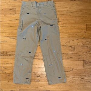 Vineyard Vines Men's Khaki Shark Embroidered Chinos